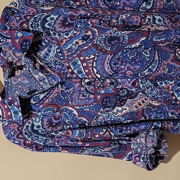 ❤️ TALBOTS PAISLEY BUTTON DOWN SHIRT / TOP, SP (SMALL PETITE) - Picture 4 of 6
